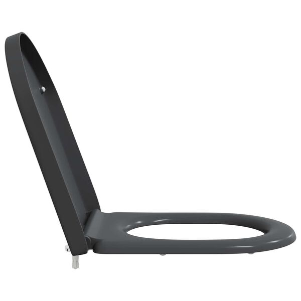 vidaXL Si&egrave;ge de toilette Anthracite 49 x 36 x 4 cm Duroplast