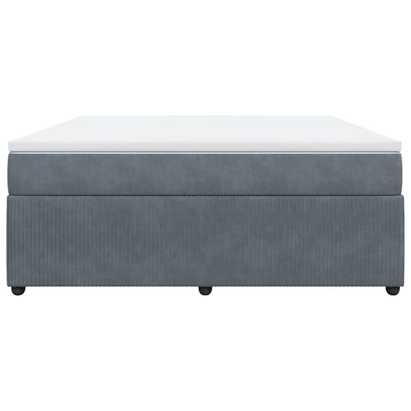 vidaXL Sommier &agrave; lattes de lit et matelas Gris fonc&eacute; 180x200cm Velours