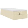 vidaXL Cadre de lit ottoman avec matelas cr&egrave;me 100x200cm tissu