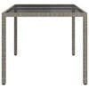 vidaXL Table de jardin 150x90x75 cm Verre tremp&eacute; et poly rotin Gris