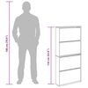vidaXL Meuble &agrave; chaussures 4 &eacute;tag&egrave;res avec miroir 63x17x134 cm Ch&ecirc;ne