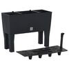 vidaXL Lit sur&eacute;lev&eacute; de jardin Anthracite 60x25x46 cm PP Rotin