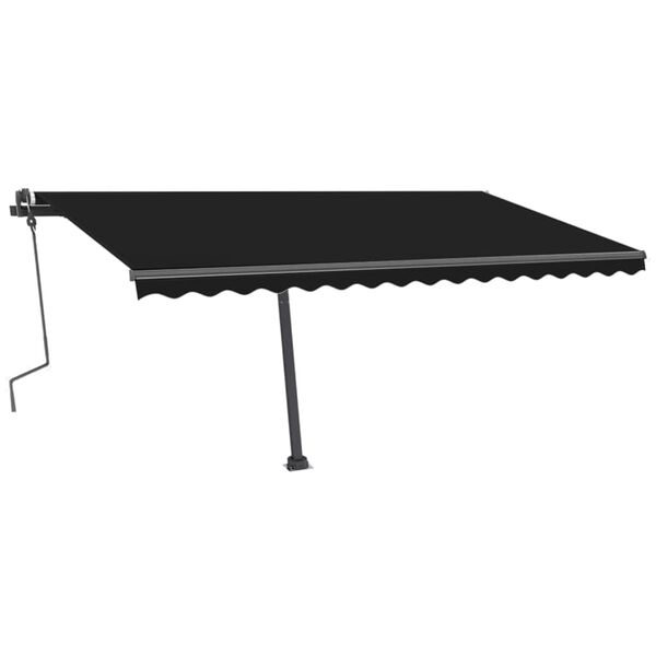 vidaXL Auvent manuel r&eacute;tractable avec LED 400x300 cm Anthracite