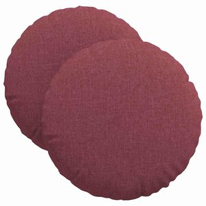 vidaXL Coussins de si&egrave;ge 2 pc Tissu Bordeaux &Oslash;40 x 13 cm