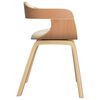 vidaXL Chaises &agrave; manger lot de 4 cr&egrave;me similicuir et bois courb&eacute;