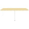 vidaXL Auvent manuel r&eacute;tractable sur pied 500x350 cm Jaune/Blanc