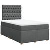 vidaXL Sommier &agrave; lattes de lit avec matelas gris fonc&eacute; 120x190cm tissu