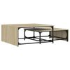 vidaXL Tables basses gigognes 2 pcs ch&ecirc;ne sonoma bois ing&eacute;nierie m&eacute;tal