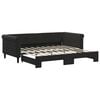 vidaXL Lit de jour avec lit gigogne noir 90x190 cm velours