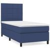 vidaXL Sommier &agrave; lattes de lit avec matelas Bleu 90x200 cm Tissu