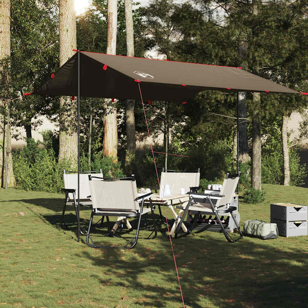 vidaXL B&acirc;che de camping marron 306x306 cm imperm&eacute;able