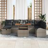 vidaXL Ensemble de canap&eacute; de jardin avec coussin 9 pcs Gris Poly rotin