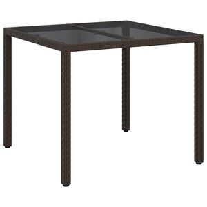 vidaXL Table de Jardin Marron 90 x 90 x 75 cm polyrotin
