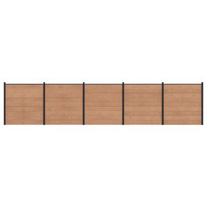 vidaXL Ensemble de Cl&ocirc;ture 5 pcs 872 x 186 cm WPC et Aluminium Marron