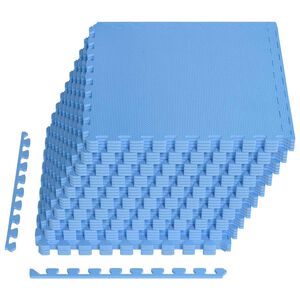 vidaXL Tapis de sol de piscine 40 pc Bleu 14,4 m&sup2; Mousse EVA