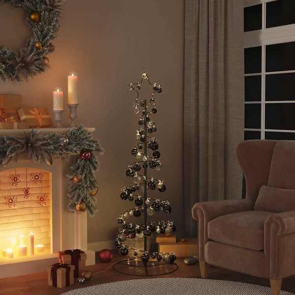 vidaXL Sapin de No&euml;l &agrave; LED avec boules 100 LED blanc chaud 150 cm