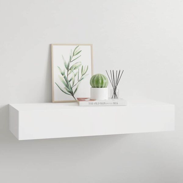 vidaXL &Eacute;tag&egrave;re &agrave; tiroir murale Blanc 60x23,5x10 cm MDF