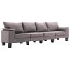 vidaXL Canap&eacute; Taupe 5 places tissu