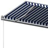 vidaXL Auvent manuel r&eacute;tractable sur pied 500x350 cm Bleu/Blanc