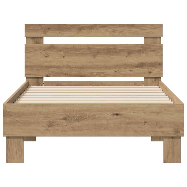 vidaXL Cadre de lit Ch&ecirc;ne artisanal 98,5 x 200 cm Bois d'ing&eacute;nierie
