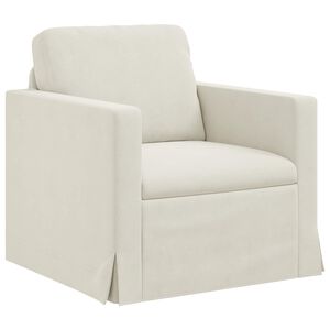 vidaXL Canap&eacute; Cr&egrave;me 78 x 78 x 80 cm Velours