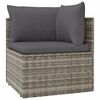 vidaXL Canap&eacute;s d'angle de jardin 8 pcs Gris 57x57x56 cm Poly rotin