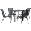 vidaXL Ensemble à manger de jardin 5 pcs noir textilène et acier