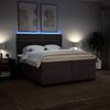 vidaXL Sommier &agrave; lattes de lit avec matelas Marron fonc&eacute; 200x200 cm