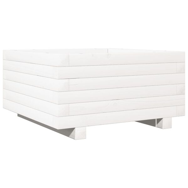 vidaXL Jardini&egrave;re blanc 50x50x26,5 cm bois de pin massif