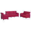 vidaXL Ensemble de Canap&eacute;s 3 pcs Bordeaux Velours