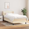 vidaXL Sommier &agrave; lattes de lit avec matelas Cr&egrave;me 100x200 cm Tissu