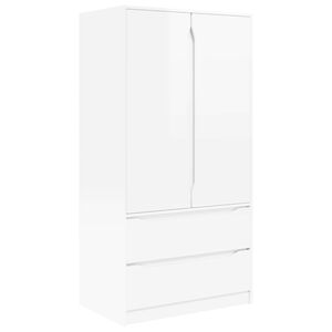 vidaXL Armoire Blanc Brillant 79,5 x 49 x 156 cm Bois d&rsquo;ing&eacute;nierie