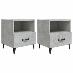 vidaXL Tables de chevet 2 pcs Gris b&eacute;ton Bois d'ing&eacute;nierie