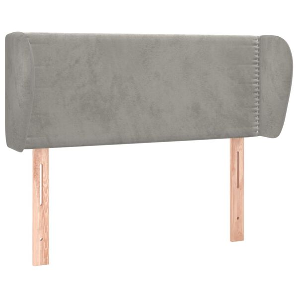 vidaXL T&ecirc;te de lit avec oreilles Gris clair 103x23x78/88 cm Velours