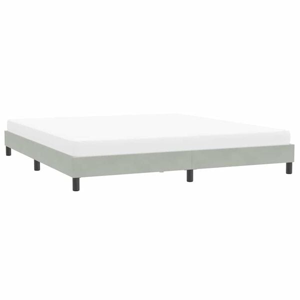 vidaXL Cadre de lit sans matelas gris clair 200x220 cm velours