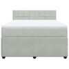 vidaXL Sommier &agrave; lattes de lit et matelas Gris clair 160x200cm Velours