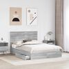vidaXL Lit de Rangement Gris Sonoma 160 x 200 cm Bois d'ing&eacute;nierie