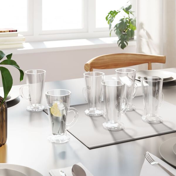 vidaXL Verres à latte avec poignée 6 pcs 250 ml