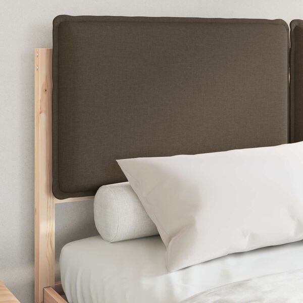 vidaXL Cadre de lit avec t&ecirc;te de lit rembourr&eacute;e Taupe 140 x 190 cm