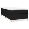 vidaXL Sommier &agrave; lattes de lit avec matelas Noir 90x190 cm Tissu