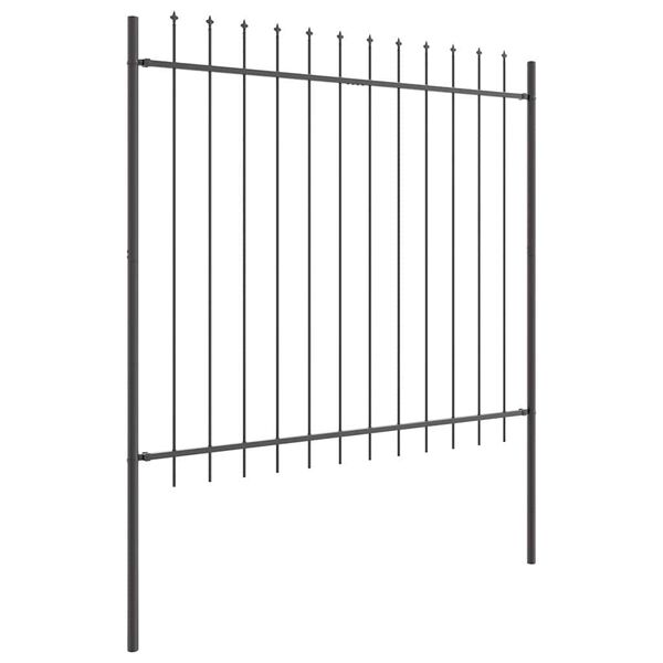 vidaXL Cl&ocirc;ture de jardin Gris 1,7 x 1,5 m Acier rev&ecirc;tu de poudre