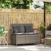 VidaXL Banc de rangement de jardin avec coussin gris r&eacute;sine tress&eacute;e