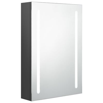 vidaXL Armoire de salle de bain à miroir LED gris 50x13x70 cm