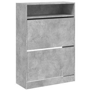 vidaXL Armoire &agrave; chaussures 2 tiroirs rabattables gris b&eacute;ton