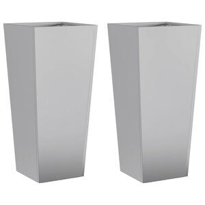 vidaXL Jardini&egrave;res 2 pcs 35x35x75 cm acier galvanis&eacute;