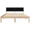 vidaXL Cadre de lit Marron et noir 140 x 190 cm Bois massif en pin