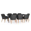 vidaXL Ensemble &agrave; manger de jardin avec coussins 9 pcs noir