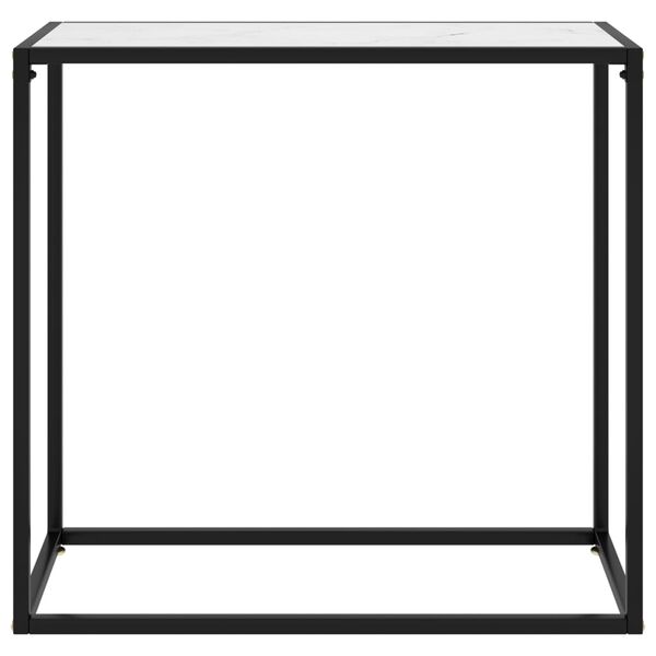 vidaXL Table console Blanc 80x35x75 cm Verre tremp&eacute;