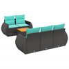 vidaXL Ensemble de canap&eacute; de jardin 6 pcs avec coussins noir r&eacute;sine tress&eacute;e