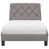 vidaXL Lit avec matelas taupe 90x200 cm tissu